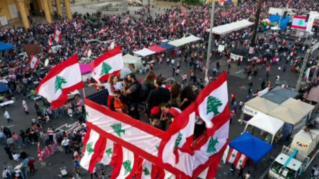 Lebanese protesters pack streets to mark independence day