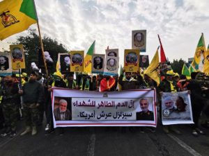 Iraq's Popular Mobilization Forces hold a funeral for Soleimani and al-Muhandes, who were killed in an air strike at Baghdad airport on January 4, 2020. (Photo: Reuters)