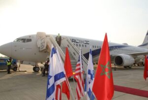 An Israel flight at the Ben Gurion International Airport ahead of its trip to Morocco's Rabat. (Twitter)