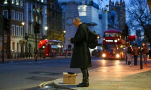 Cummings after departing 10 Downing Street in November. Photograph: Bloomberg