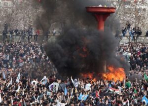 Supporters of pro-Kurdish Peoples' Democratic Party (HDP) gather to celebrate Newroz, which marks the arrival of spring, in Diyarbakir, Turkey. (Reuters)