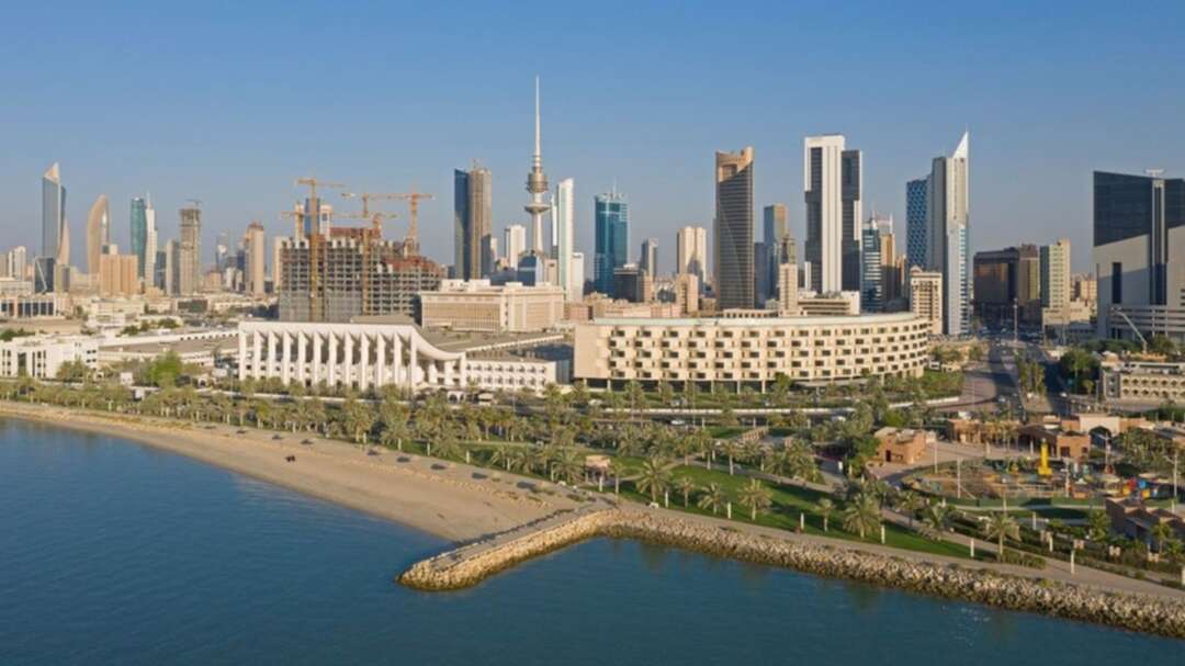 An aerial view taken with a drone shows Kuwait National Assembly building in Kuwait City, Kuwait, on October 7, 2020. (Reuters)