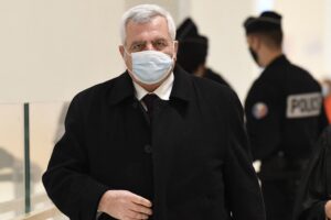 French lawyer Thierry Herzog arrives for the last day of the trial of former French President Nicolas Sarkozy on corruption charges on December 10, 2020 at Paris courthouse. (AFP)