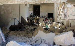 A picture taken on April 4, 2017 shows destruction at a hospital in Khan Sheikhun, an opposition-held town in the northwestern Syrian Idlib province, following a suspected toxic gas attack. (File photo: AFP)