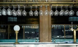 An empty Manchester pub last month.