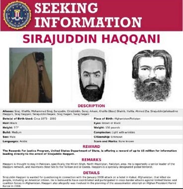 سراج الدين حقاني ) المصدر FBI)