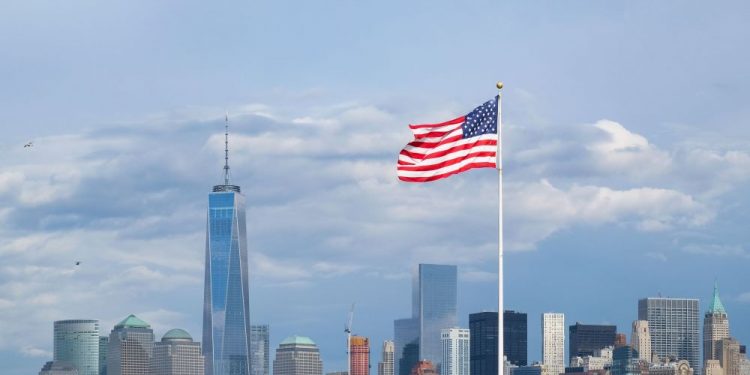 Us waving flag-