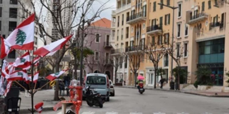 lebanon with flags