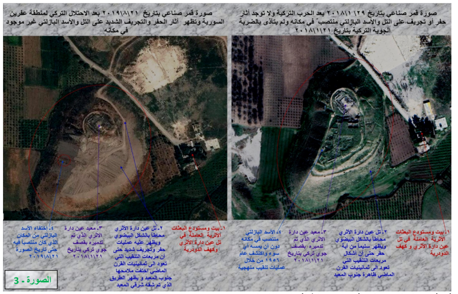 عفرين.. صورة جوية تظهر حجم التخريب التركي للآثار/ متداول