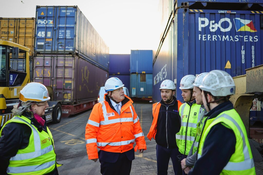 It’s two years since we left the EU, taking back control of our money, borders and laws. Fantastic to be at the opening of Tilbury2, which will drive investment and create skilled jobs/PM Boris Johnson official Facebook page