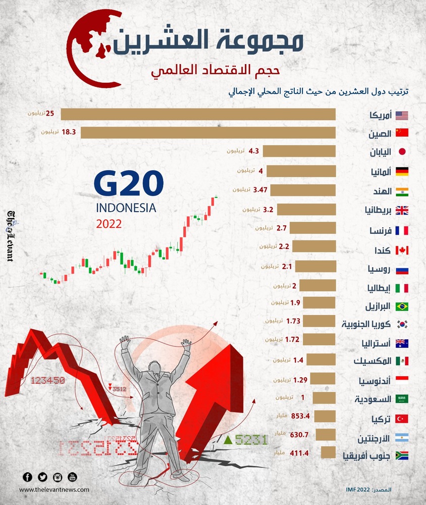 ترتيب دول العشرين من حيث الناتج المحلي