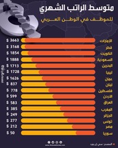 متوسط الراتب الشهري للموظــــف في الوطــــن العـــــربي